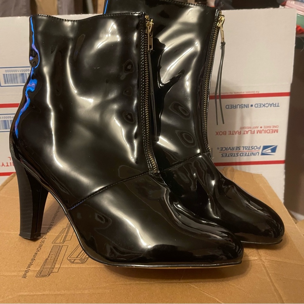 Black Patent Ankle Boots